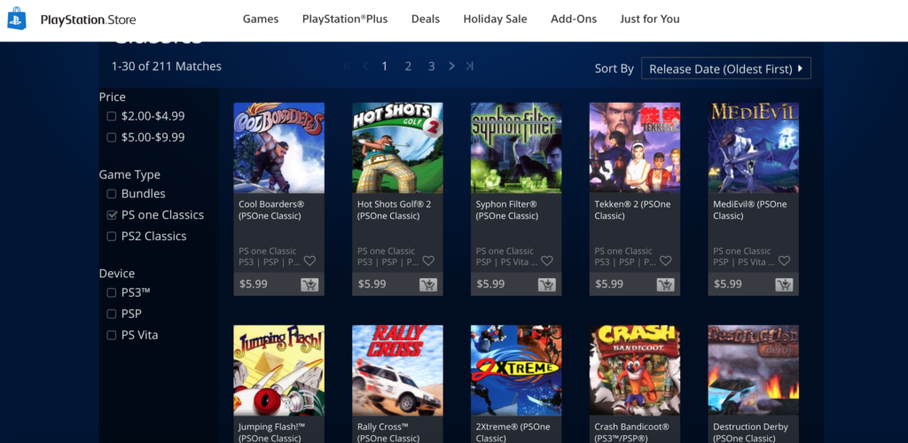 psn store ps1